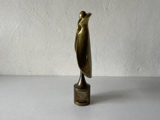 Solid Brass & Swakara Living Fashion Award Sculpture, Denmark, 1980s-RDS-1146553