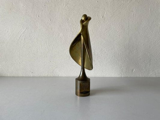 Solid Brass & Swakara Living Fashion Award Sculpture, Denmark, 1980s-RDS-1146553