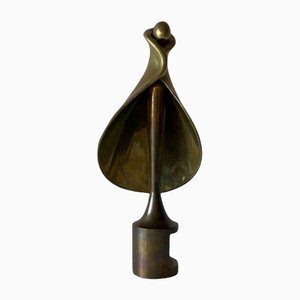 Solid Brass & Swakara Living Fashion Award Sculpture, Denmark, 1980s-RDS-1146553