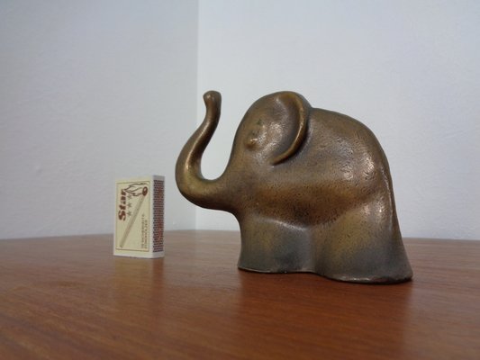 Solid Bronze Elephant, 1960s-RDW-1345382