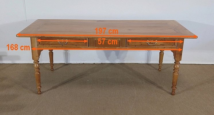 Solid Cherry Farmhouse Table, Late 19th Century-RVK-1286343