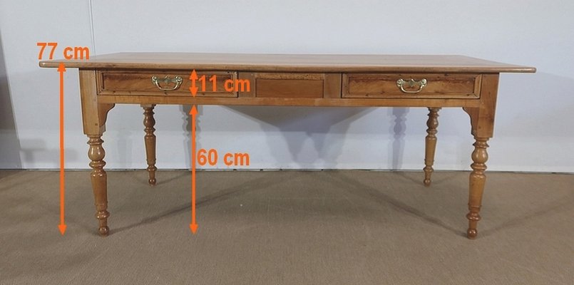 Solid Cherry Farmhouse Table, Late 19th Century-RVK-1286343