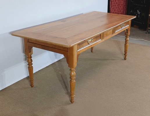 Solid Cherry Farmhouse Table, Late 19th Century-RVK-1286343