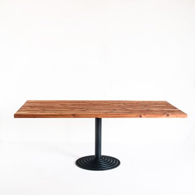 Solid Cypress Wood Table with Iron Base-ZFJ-1284084