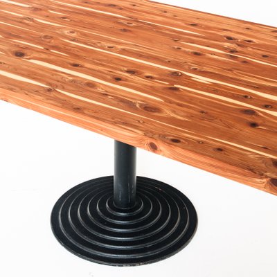 Solid Cypress Wood Table with Iron Base-ZFJ-1284084