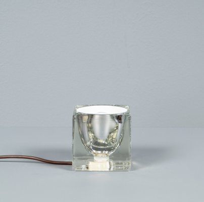 Solid Glass Ice Cube Table Lamp from Peill & Putzler, 1970s-VLO-1193542