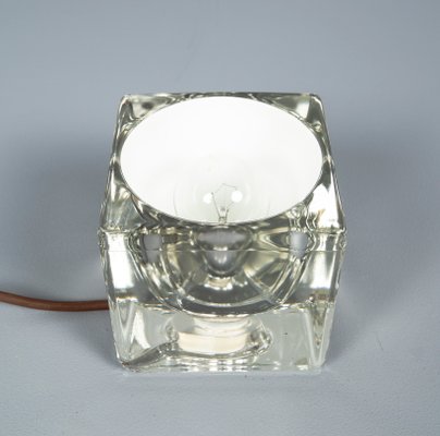 Solid Glass Ice Cube Table Lamp from Peill & Putzler, 1970s-VLO-1193542