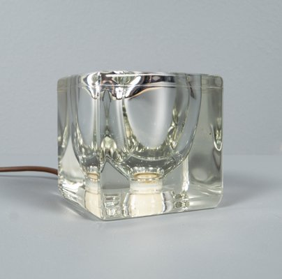 Solid Glass Ice Cube Table Lamp from Peill & Putzler, 1970s-VLO-1193542