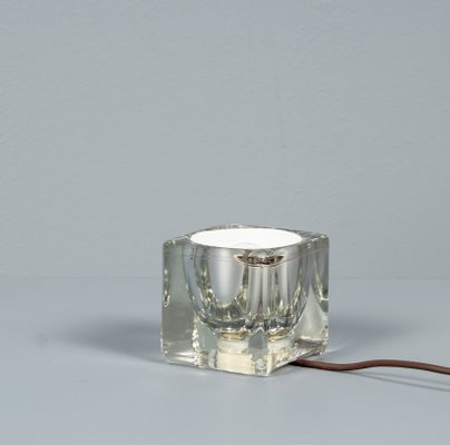 Solid Glass Ice Cube Table Lamp from Peill & Putzler, 1970s-VLO-1193542