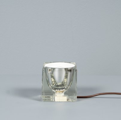 Solid Glass Ice Cube Table Lamp from Peill & Putzler, 1970s-VLO-1193542