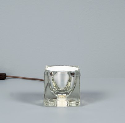 Solid Glass Ice Cube Table Lamp from Peill & Putzler, 1970s-VLO-1193542