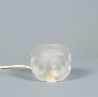 Solid Glass Ice Cube Table Lamp from Peill & Putzler, 1970s-VLO-1193544