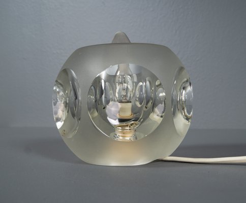 Solid Glass Ice Cube Table Lamp from Peill & Putzler, 1970s-VLO-1326361