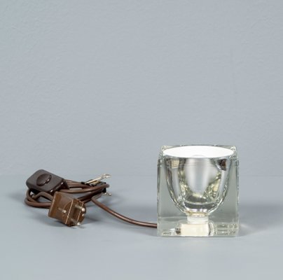 Solid Glass Ice Cube Table Lamp from Peill & Putzler, 1970s-VLO-1193542