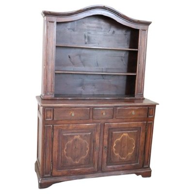 Solid Inlaid Walnut Sideboard With Plate Rack, 1930s-DCO-1313019