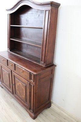 Solid Inlaid Walnut Sideboard With Plate Rack, 1930s-DCO-1313019