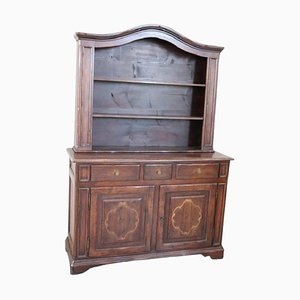 Solid Inlaid Walnut Sideboard With Plate Rack, 1930s-DCO-1313019