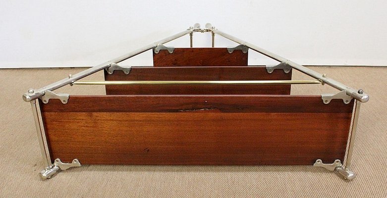 Solid Mahogany and Chrome Metal Boat Shelf, 1920s-RVK-1016330