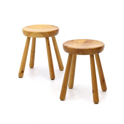 Solid Pine Stool, 1960s-EZ-1263628