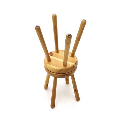 Solid Pine Stool, 1960s-EZ-1263628