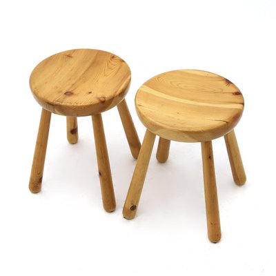 Solid Pine Stool, 1960s-EZ-1263628