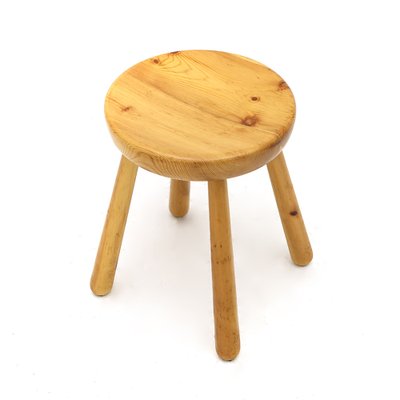 Solid Pine Stool, 1960s-EZ-1263628