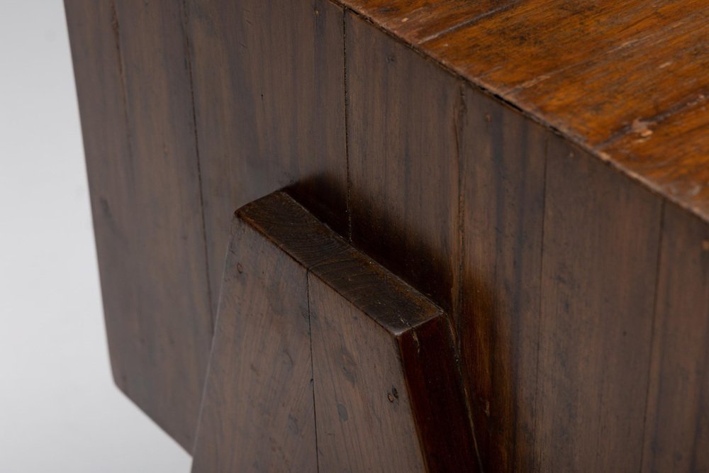 Solid Teak Chandigarh Bedside Table by Pierre Jeanneret, 1955