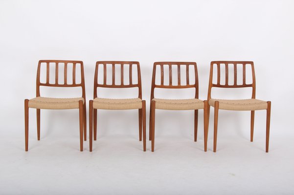 Solid Teak Model 83 Chairs by Niels Otto (N. O.) Møller for J. L. Møllers, Denmark, Set of 4-DQ-978589