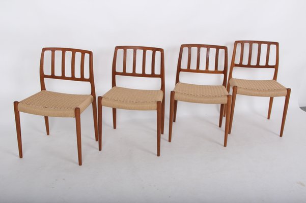 Solid Teak Model 83 Chairs by Niels Otto (N. O.) Møller for J. L. Møllers, Denmark, Set of 4-DQ-978589