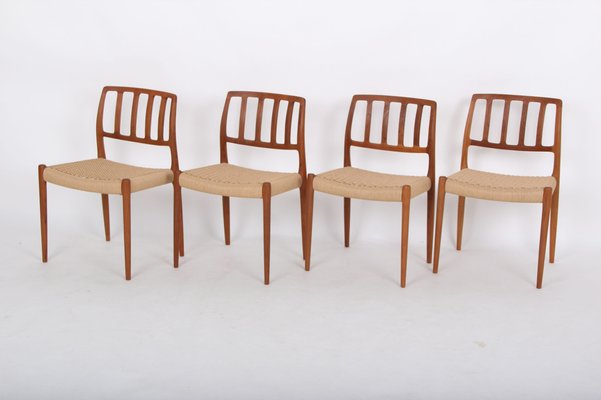 Solid Teak Model 83 Chairs by Niels Otto (N. O.) Møller for J. L. Møllers, Denmark, Set of 4-DQ-978589