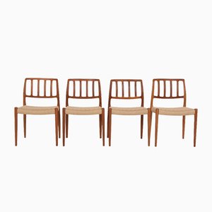 Solid Teak Model 83 Chairs by Niels Otto (N. O.) Møller for J. L. Møllers, Denmark, Set of 4-DQ-978589