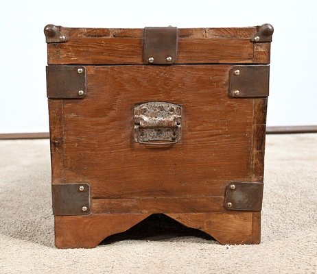 Solid Teak Naval Trunk, Late 19th Century-RVK-1745945