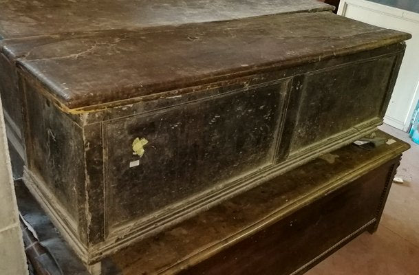 Solid Walnut Chest with 2 Panels, Italy, 1600s-RAQ-1416998