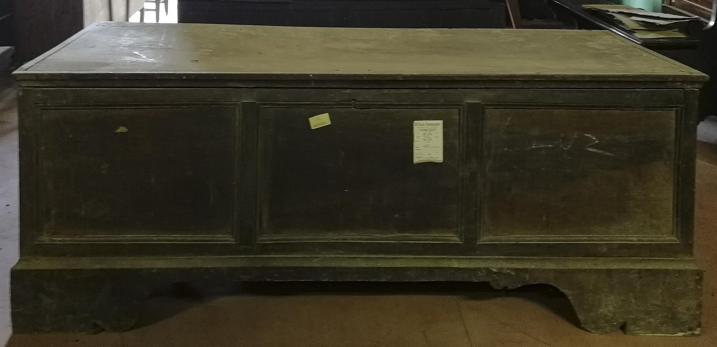 Solid Walnut Chest with Three-Panel Front, Italy, Early 19th Century