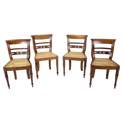 Solid Wood Dining Chairs, Czechoslovakia, 1950s, Set of 4-TZ-1124686