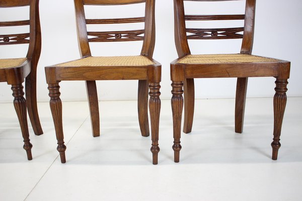 Solid Wood Dining Chairs, Czechoslovakia, 1950s, Set of 4-TZ-1124686