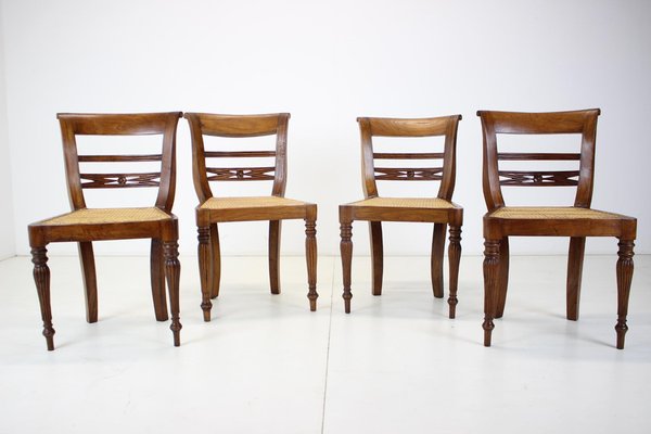 Solid Wood Dining Chairs, Czechoslovakia, 1950s, Set of 4-TZ-1124686