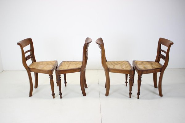 Solid Wood Dining Chairs, Czechoslovakia, 1950s, Set of 4-TZ-1124686