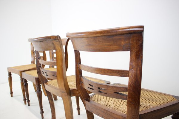 Solid Wood Dining Chairs, Czechoslovakia, 1950s, Set of 4-TZ-1124686