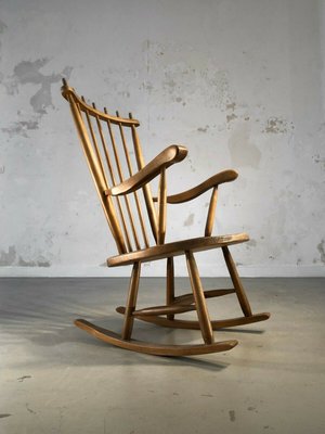 Solid Wood Rocking Chair, 1950s-NLF-960911