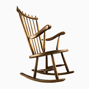 Solid Wood Rocking Chair, 1950s-NLF-960911