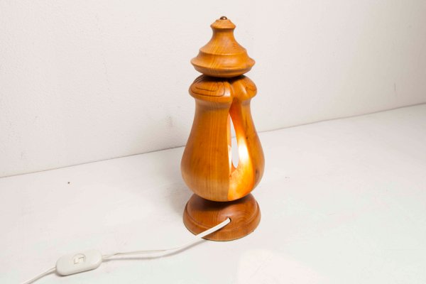 Solid Wood Table Lamp, 1960s-VQY-1250537