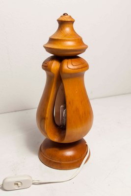 Solid Wood Table Lamp, 1960s-VQY-1250537