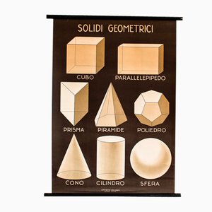 Solidi Geometrici Poster by Antonio Vallardi, Italy, 1940s-OAQ-1345117