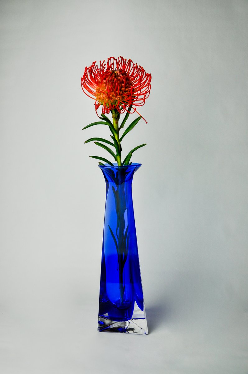 Soliflore Sommerso Blue Vase in Murano Glass, 1970