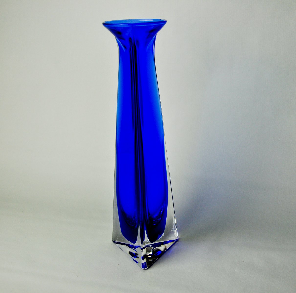 Soliflore Sommerso Blue Vase in Murano Glass, 1970