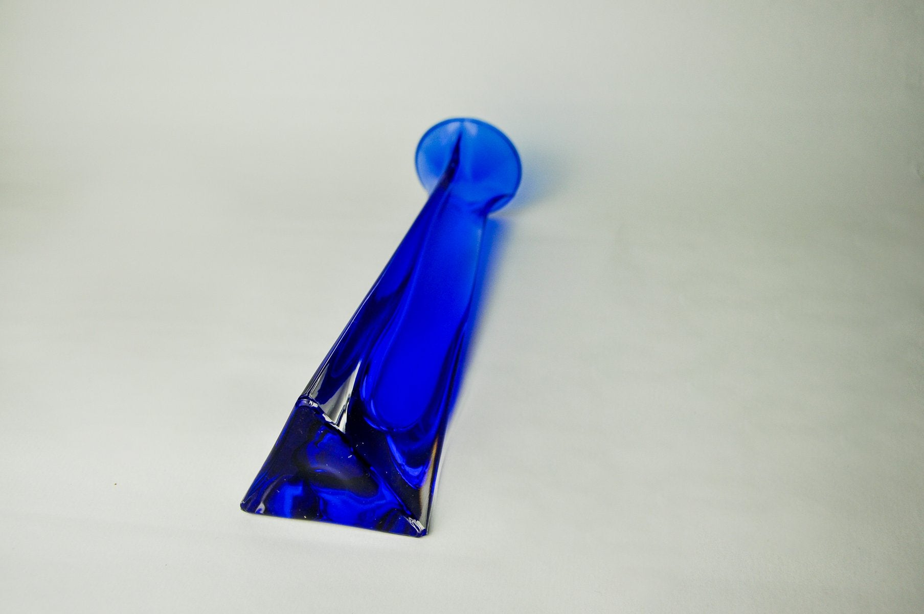 Soliflore Sommerso Blue Vase in Murano Glass, 1970