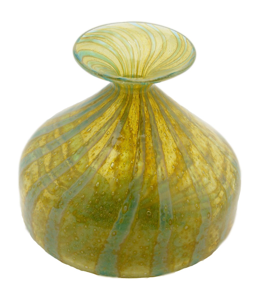 Soliflore Vase with Wide Rimmed Mouth and Bubble Inclusions, Mdina, 1970s