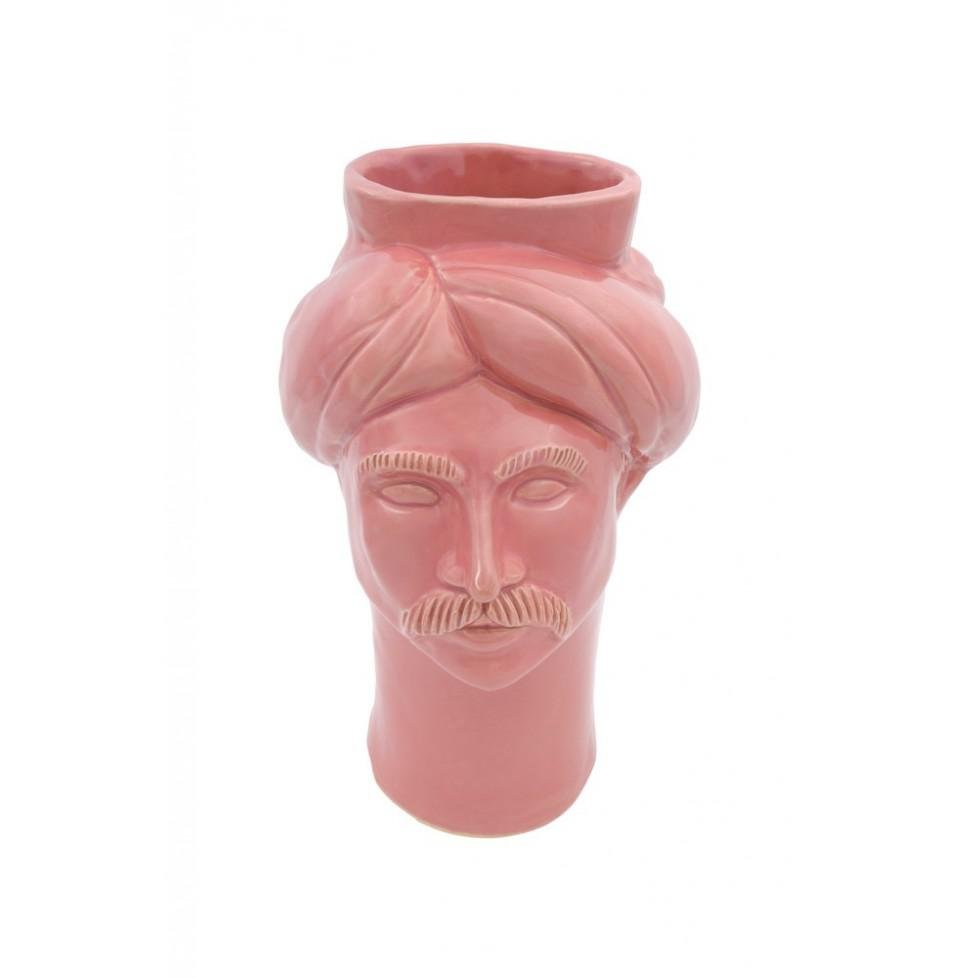 Solimano Medium Ceramic Head • Pink Trapani from Crita Ceramiche