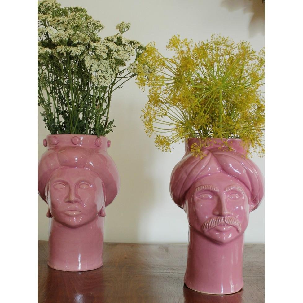 Solimano & Roxelana Figures, M • Pink Trapani from Crita Ceramiche, Set of 2